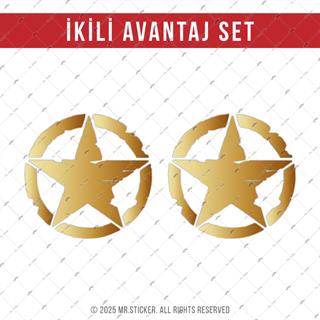 ARS15 Mat Altın Renk Asker Yıldızı Etiketi | Fırsat Ürünü