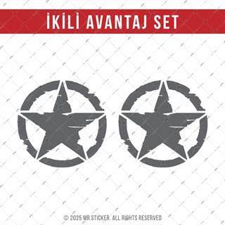 ARS15 Mat Koyu Gri Asker Yıldızı Etiketi | Fırsat Ürünü