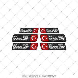 BT60 Kamuflaj Desenli Isme Ozel Kan Grubu Etiket Seti