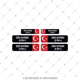 BT70 Isme Ozel Reflektif Kan Grubu Etiket Seti