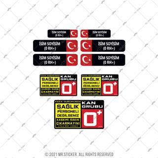 BT70 Isme Ozel Reflektif Kan Grubu Etiket Seti