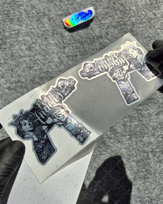 CHR16 Krom Seri Gengsta Motifli Uzi Etiketi