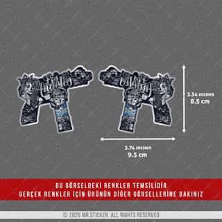 CHR16 Krom Seri Gengsta Motifli Uzi Etiketi