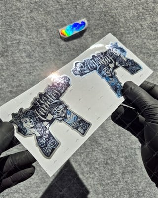 CHR16 Krom Seri Gengsta Motifli Uzi Etiketi