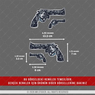 CHR17 Krom Seri Gengsta Motifli Pistol Etiketi