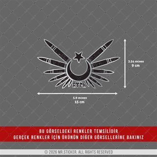 CHR21 Krom Seri Kursun Kanatli Ay Yildiz Etiketi