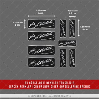 CHR22 Krom Seri Kemal Atatürk İmza Seti  9lu Set