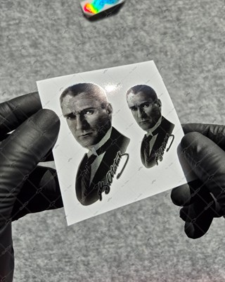 CHR23 Krom Seri İkili Atatürk Silüeti Etiket Seti