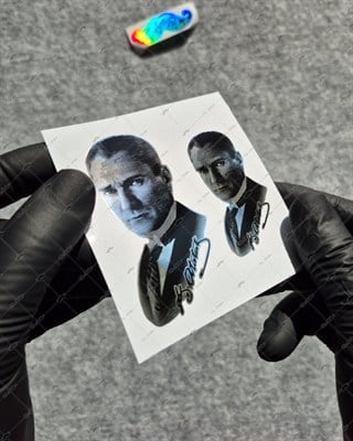 CHR23 Krom Seri İkili Atatürk Silüeti Etiket Seti