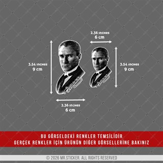 CHR23 Krom Seri İkili Atatürk Silüeti Etiket Seti