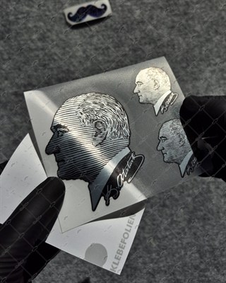 CHR26 Krom Seri Cizgi Calisma Atatürk Etiket Seti