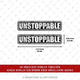 CHR28 Krom Seri Durdurulamaz (Unstoppable) Yazılı Etiket 2 li Set
