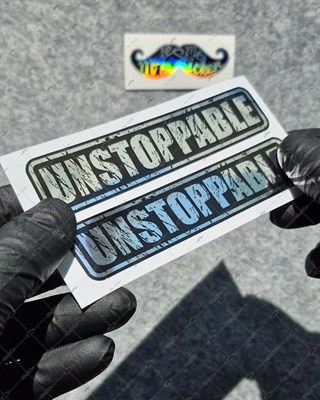 CHR28 Krom Seri Durdurulamaz (Unstoppable) Yazılı Etiket 2 li Set