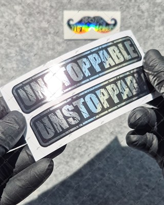 CHR28 Krom Seri Durdurulamaz (Unstoppable) Yazılı Etiket 2 li Set