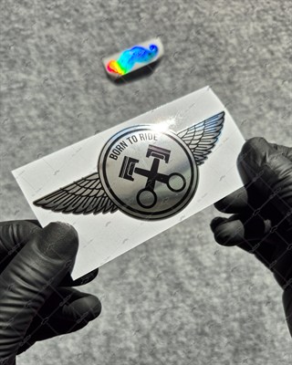 CHR31 Krom Seri Born to Ride Yazılı Etiket
