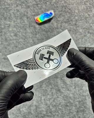 CHR31 Krom Seri Born to Ride Yazılı Etiket