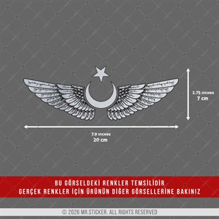 CHR7 Krom Seri Kanatlı Ay Yıldız Etiketi