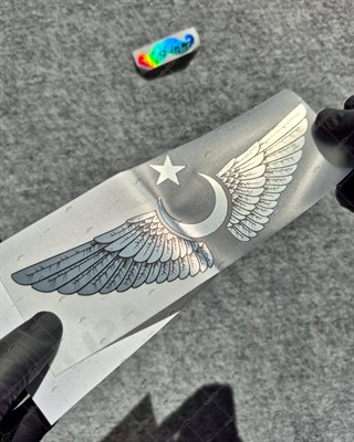 CHR7 Krom Seri Kanatlı Ay Yıldız Etiketi