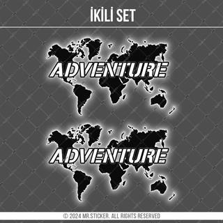 CSE16S İkili Set - Reflektif Adventure Yazılı Dunya Haritasi