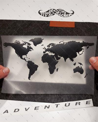 CSE4S İkili Set - Basitlestirilmis Dunya Haritasi - Mat Siyah