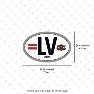 CSE53 Letonya (LV) Reflektif Ulke Etiketi