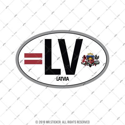 CSE53 Letonya (LV) Reflektif Ulke Etiketi