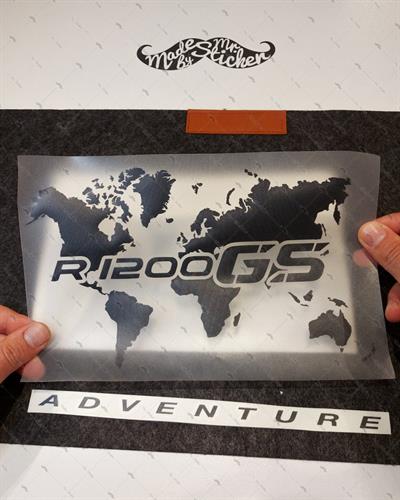 CSE8S İkili Set - GS1200 Detayli Dunya Haritasi Desen - Mat Siyah