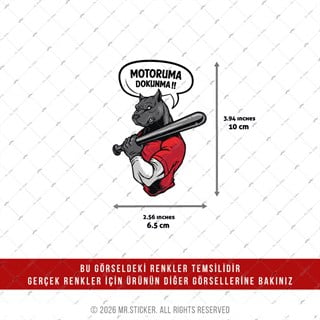 CSFT14 Renk Değiştiren Seri Motoruma Dokunma Kızgın Pitbull Etiketi
