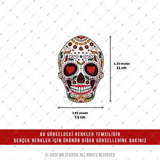CSFT18 Renk Değiştiren Seri Kalp Gozlu Sugar Skull Kurukafa Etiketi