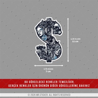 CSFT25 Renk Değiştiren Gangsta Motifli Dolar Etiketi