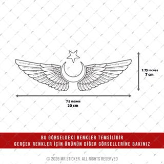 CSFT3 Renk Değiştiren Seri Kanatli Ay Yildiz Etiketi