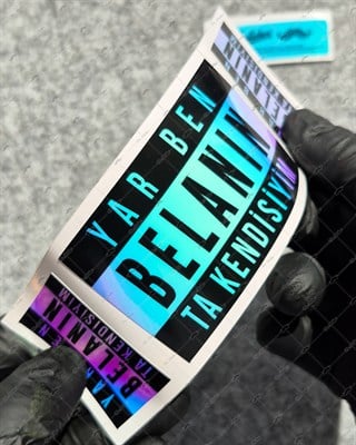 CSFT31 Renk Değiştiren Seri Ben Belanın Kendisiyim Yazili Etiket Seti