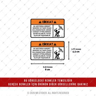 CSFT41 Renk Değiştiren Seri Motoruma Dokunma Uyarı Etiketi