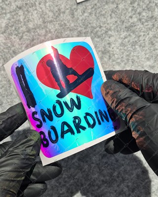 CSFT53 Renk Değiştiren Seri I love Snowboard Etiketi