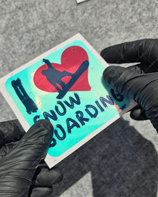 CSFT53 Renk Değiştiren Seri I love Snowboard Etiketi