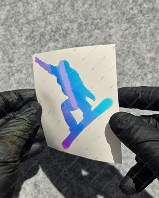 CSFT54 Renk Değiştiren Seri Snowboardcu Silueti Etiketi