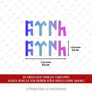 CSFT7 Renk Değiştiren Seri Gokturkce Turk Yazisi 2 li Set