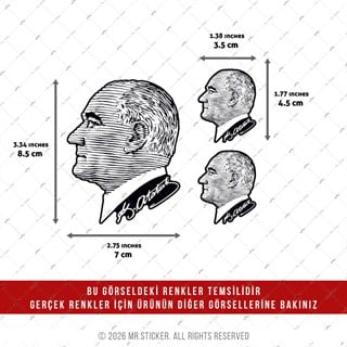 CSFT8 Renk Değiştiren Seri Ataturk Cizgi Calisma Etiket Seti