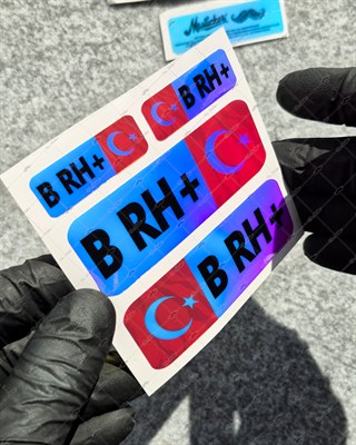 CSFTBT05 B Rh Pozitif (+) Kan Grubu Etiket Seti