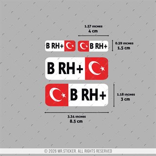 CSFTBT05 B Rh Pozitif (+) Kan Grubu Etiket Seti