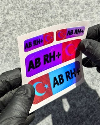 CSFTBT07 AB Rh Pozitif (+) Kan Grubu Etiket Seti