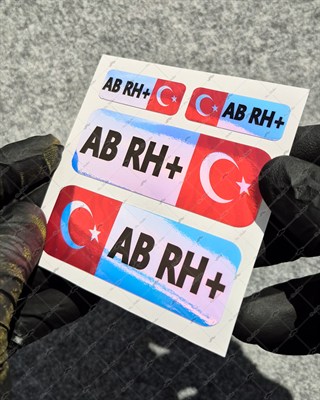CSFTBT07 AB Rh Pozitif (+) Kan Grubu Etiket Seti