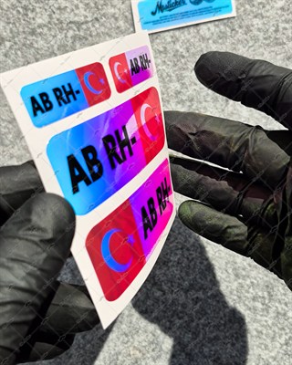 CSFTBT08 AB Rh Negatif (-) Kan Grubu Etiket Seti