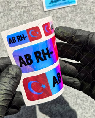 CSFTBT08 AB Rh Negatif (-) Kan Grubu Etiket Seti