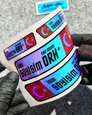 CSFTBT09 İsme Özel Kan Grubu Etiket Seti - Renk Değiştiren Seri