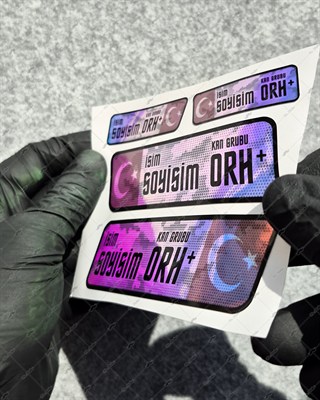 CSFTBT19 İsme Özel Kan Grubu Etiket Seti - Renk Değiştiren Seri