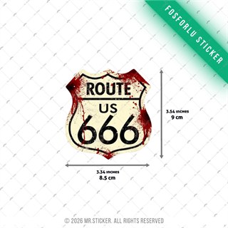 GIDW1 Karanlıkta Işıldayan Route 666 Etiketi