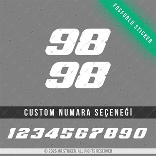 GIDW2 Numara Seçenekli Karanlıkta Işıldayan 2li Set Numara Stickerı 