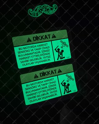 GIDW41 Karanlıkta Işıldayan Motoruma Dokunma Takip Cihazı Var İkili Set