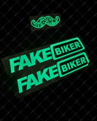 GIDW45 Karanlıkta Işıldayan Fake Biker Etiketi 2li Set